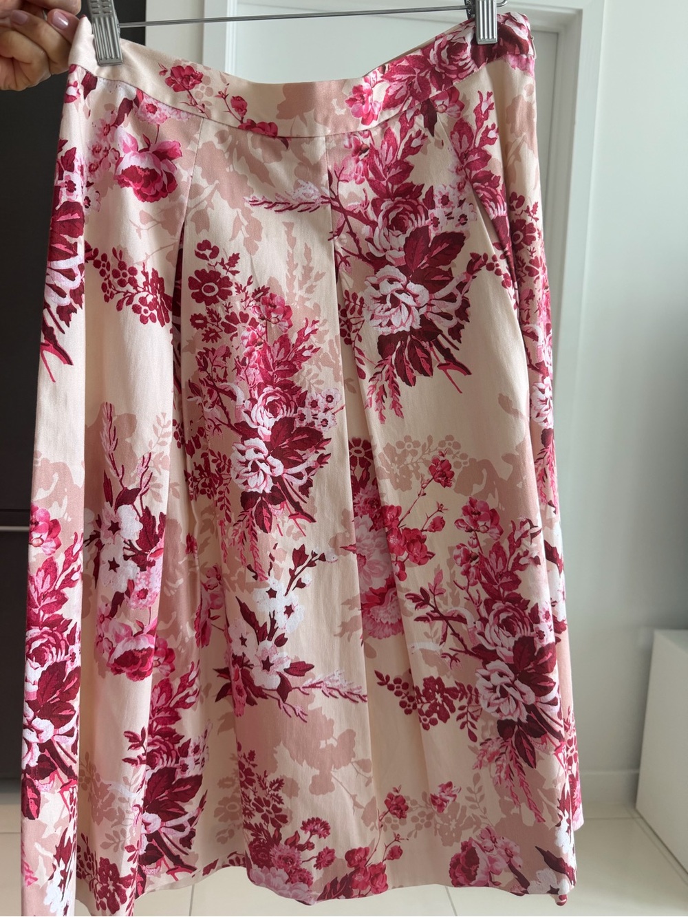 Alex Marie Pink and Burgundy Floral A-Line Skirt
